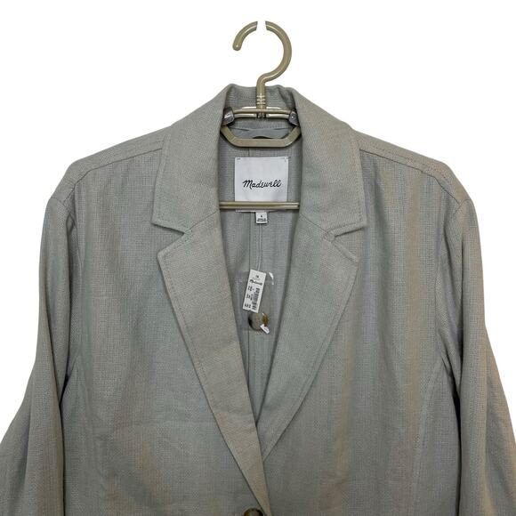 NWT Madewell Breezewoven Larsen Blazer Jacket Linen Oversized Breathable Size S - Picture 3 of 12